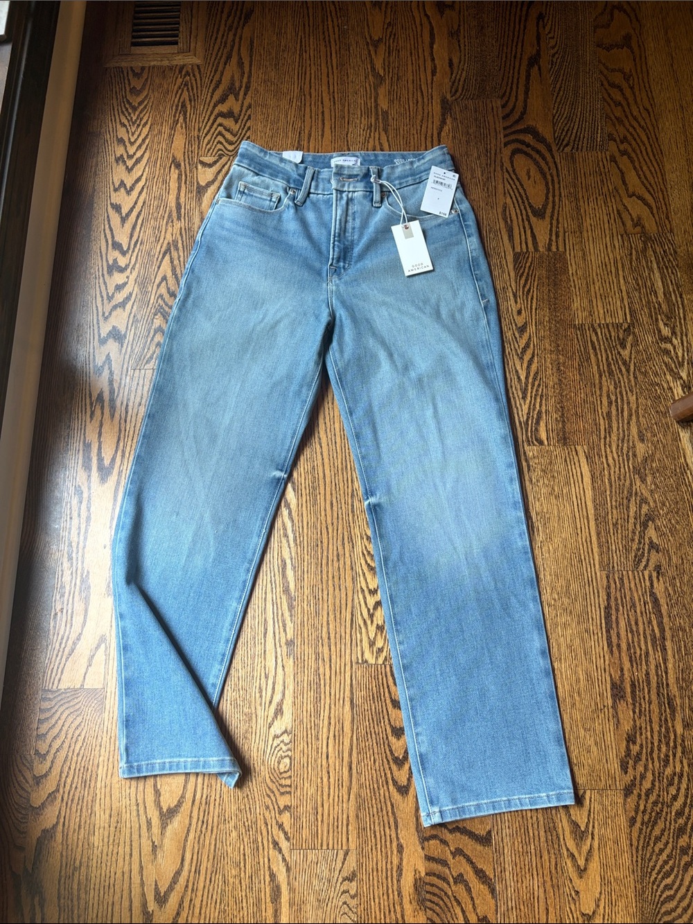 Good American Light Blue Straight Leg Jeans